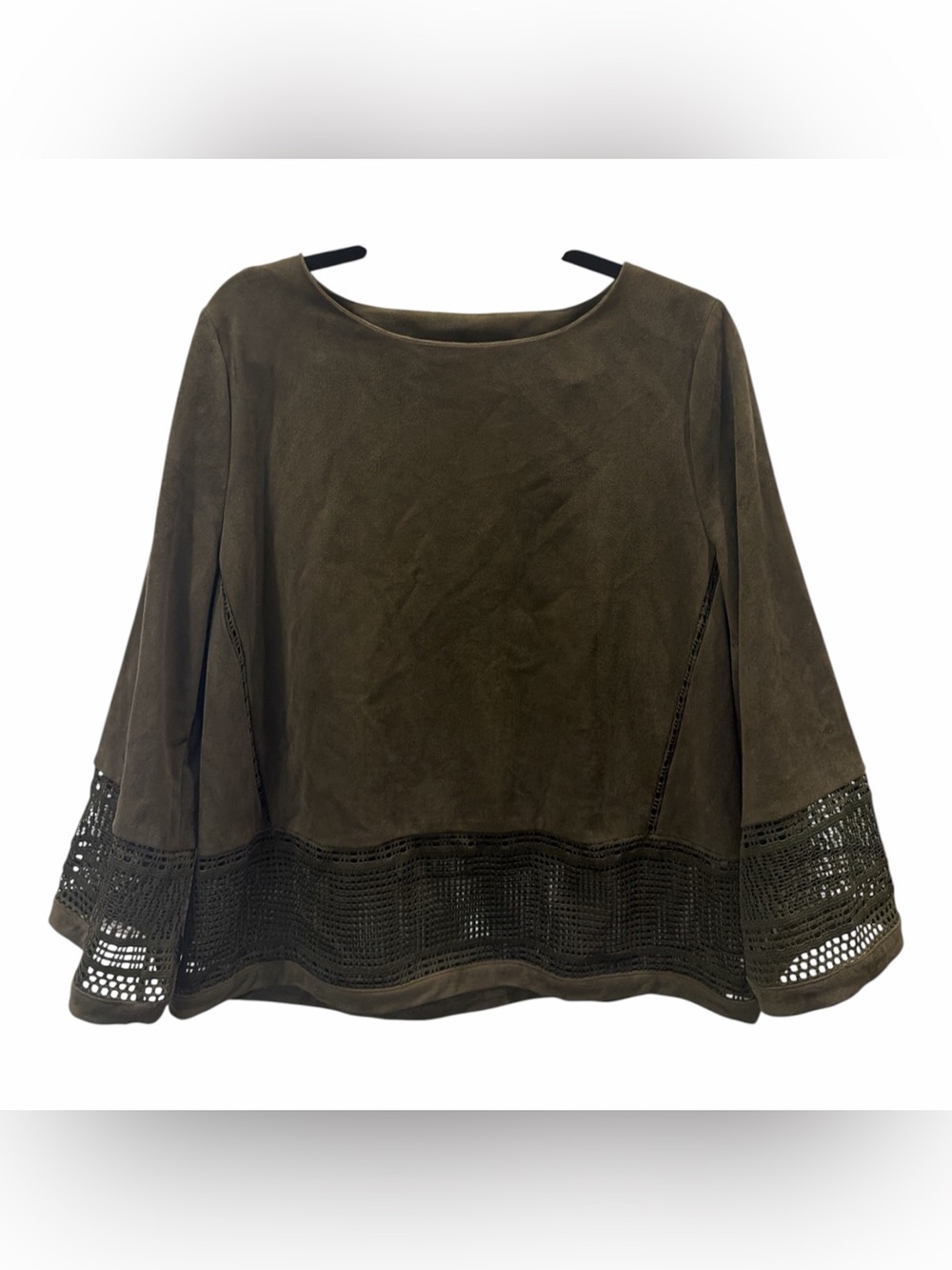 Marie Oliver Olive Green Faux Suede Tunic Size M